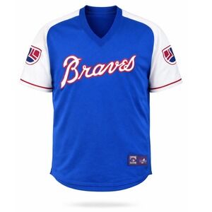 Vintage Atlanta Braves Majestic Cooperstown MLB Baseball Jersey Blue Mens XL